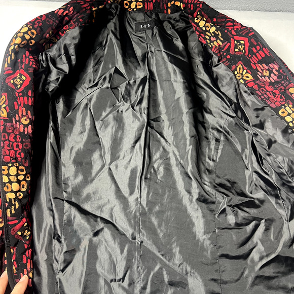 R.Q.T Womens Medium Floral‎ Quilted 70s Swing Blazer Jacket Cottage Core Boho - Picture 6 of 10